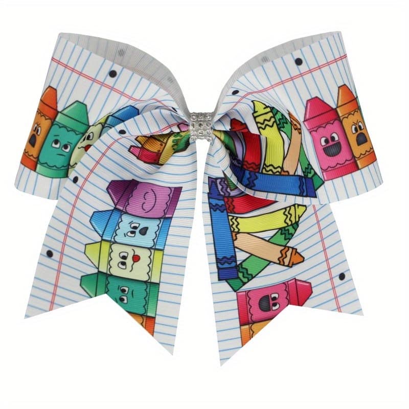 TEMU 1 Piece Of 7-inch Large Cheerleading Hair Bows Designed For Holding Ponytails, Suitable For All Hair Types. Perfect For Parties, Travel, And As Gifts, Hair Additions Are