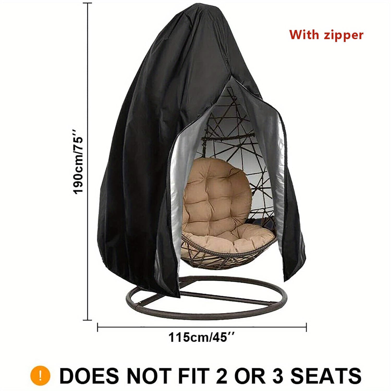 TEMU 420d Oxford Cloth Outdoor Garden Eggshell Swing Cover Courtyard Hanging Basket Hanging Chair Cover Sunscreen Furniture Dust Cover, Item Number: Wgeli-235pcs