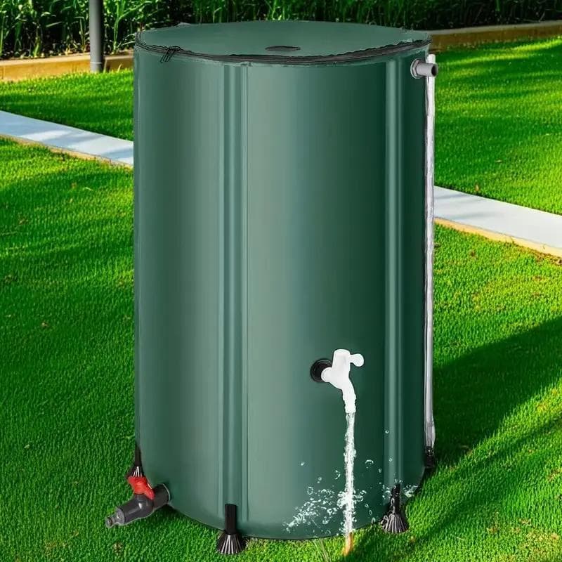 TEMU [300 Gallon Portable Water Tank] High-strength Pvc Collapsible Water Storage Tank - Durable And Portable Green Outdoor Collector, For Gardening, Car Washing And More, Garden Water Storage 1