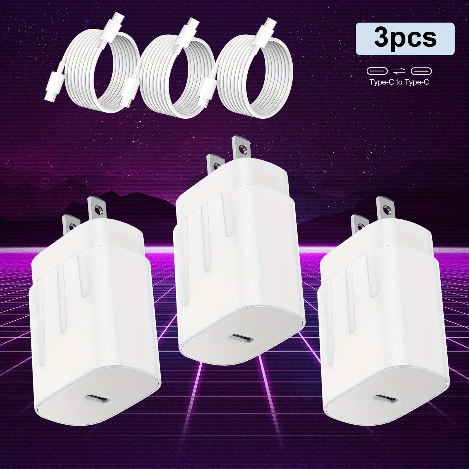 TEMU 4ft Type C Fast Charger Cable For S23 Ultra/ S22/ S21 Series Wall Charger For L Phone 15/ 16