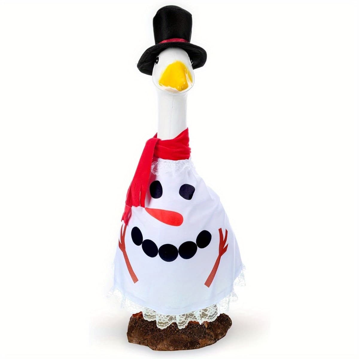 TEMU Clothing For A 23-inch Tall Cement Or Plastic Goose Statue, Perfect For Christmas Decorations, Including Snowman-themed Outfits For Outdoor Yard Displays