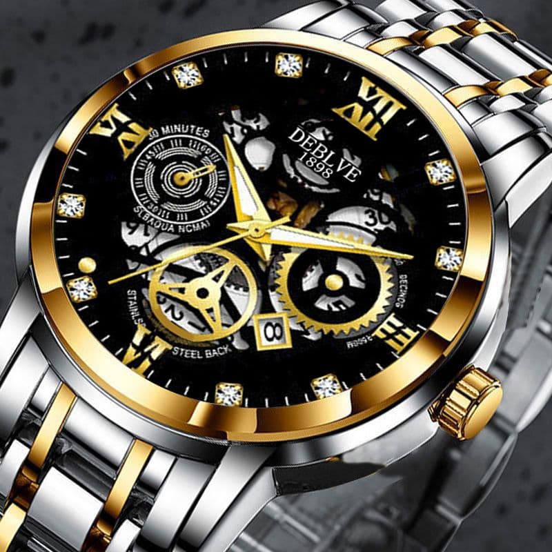 TEMU Men's Luxury Watch Movement With Luminous Hands & Date Display - Stainless & Band Elegant Watch Suitable For Business, Professional, Casual Attire - Ideal Gift For Men
