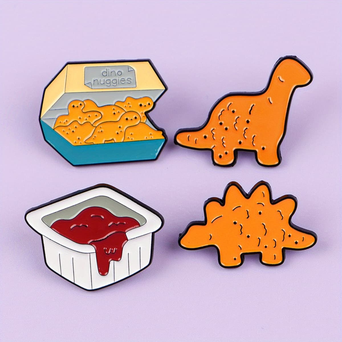 TEMU 4pcs Dinosaur Cute Cartoon Pins For Backpacks Lapel Pin Enamel Pins Brooches Badge Bags Backpacks Decoration Friend Gifts