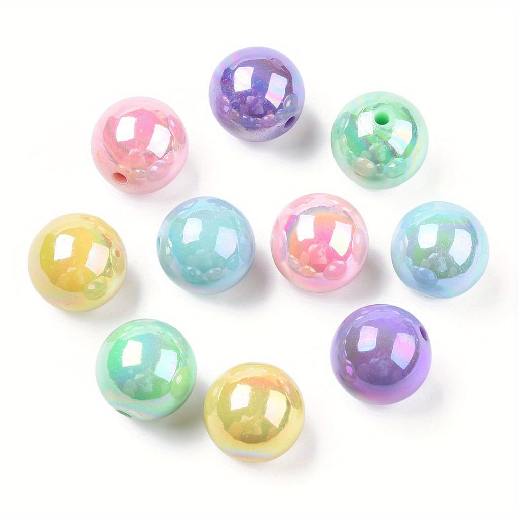 TEMU Approximately 110pcs Of 20mm Assorted Colored Round Chunky Bubblegum Beads, Featuring Colorful Ab Plated Round Acrylic Beads Suitable For Crafting Jewelry Such As Necklaces And Bracelets In Bulk