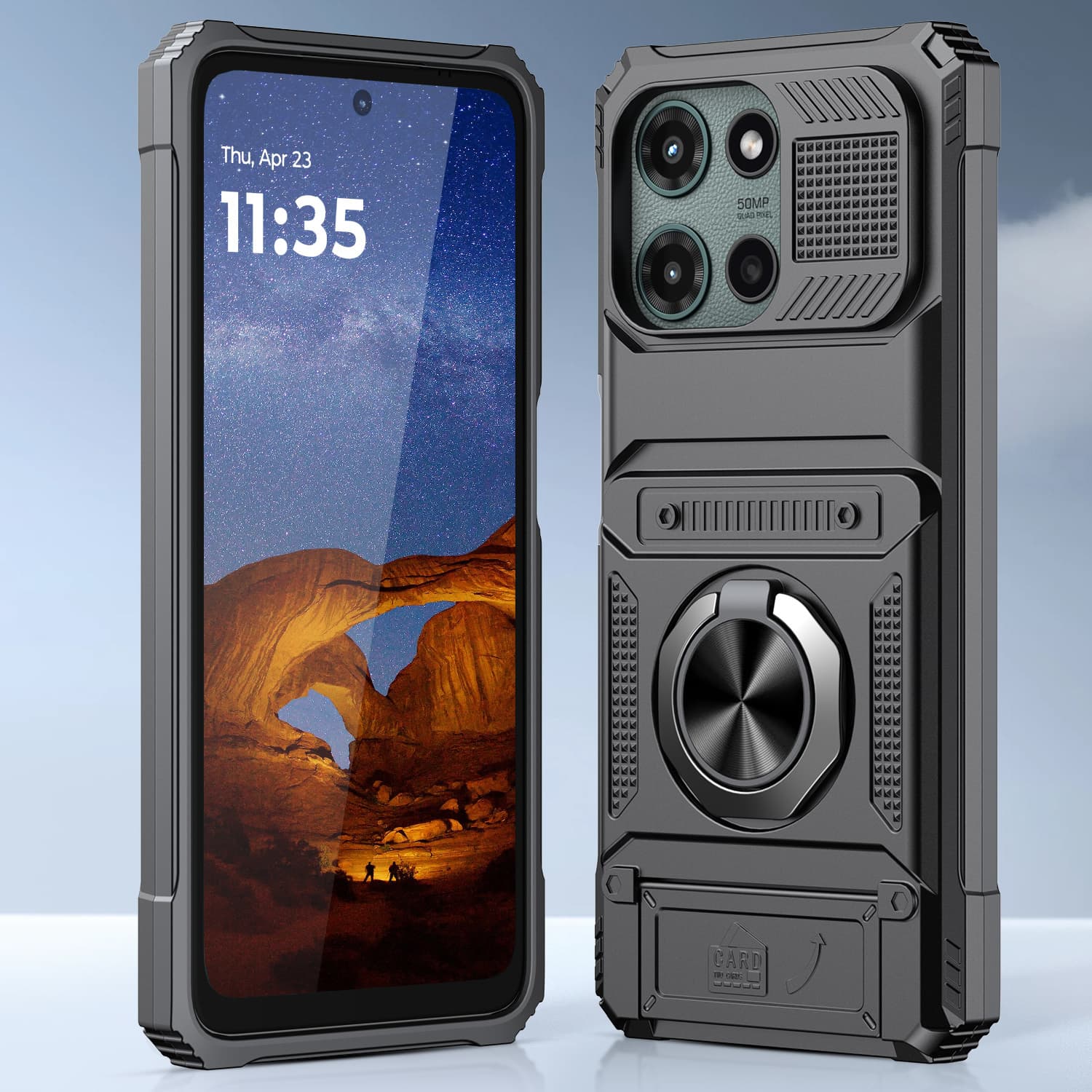 TEMU Phone Case: For Moto G 5g 2025 6.7 Inch Rugged Shockproof Phone Case With Ring Holder