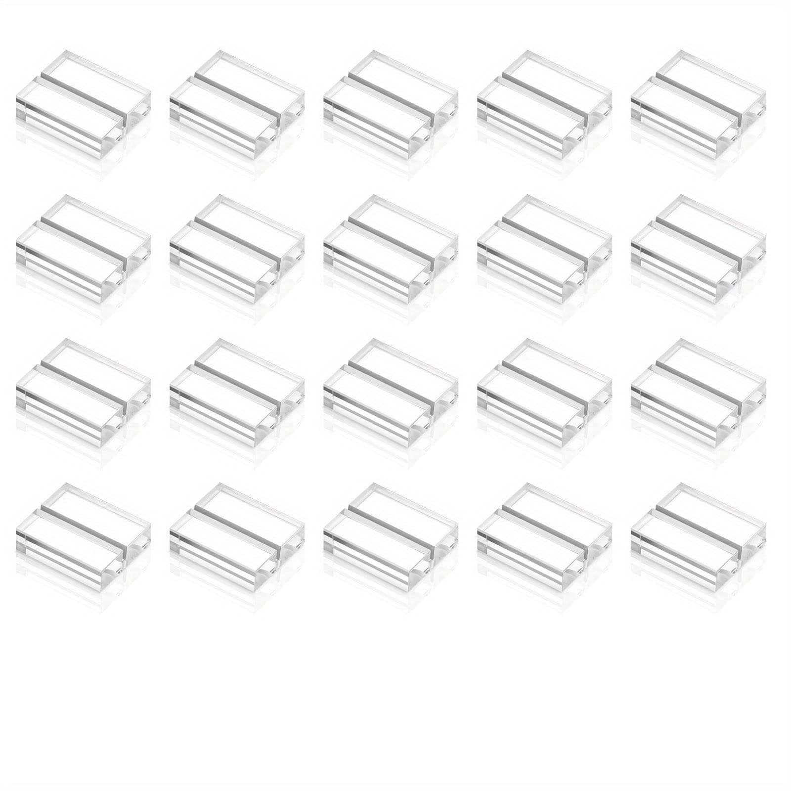 TEMU 20pcs/set, Acrylic 1.2 Inch Name Card Holder Stands Clear Table Number Stands Wedding Sign Holders Card Display Stand For Table Wedding Photos Meeting