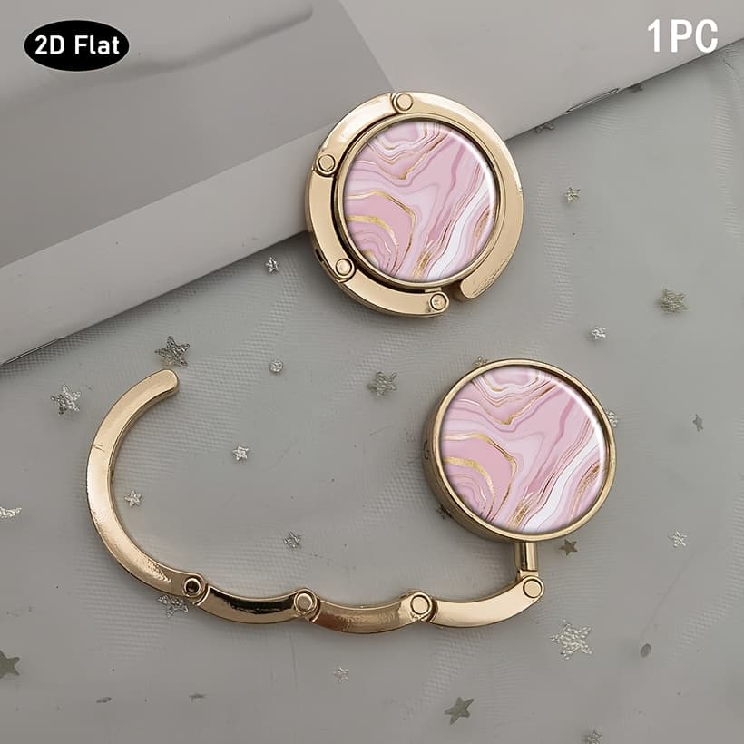 TEMU 2d Flat, 2d Flat Handbag Hook, For Table,foldable Table Bag Holder,suitable For Restaurants,travel,and Home Decor - Unique Gift For Women, 2d Flat