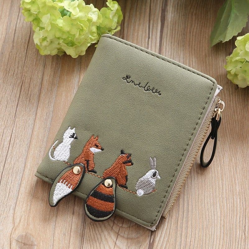 TEMU Zipper Small Wallet, Women's Cute Snap Button Wallet With Card Slots & Id Window