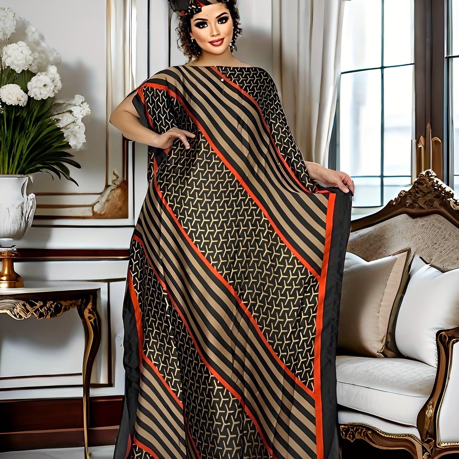 TEMU Plus Size, Middle Eastern Robe + Scarf