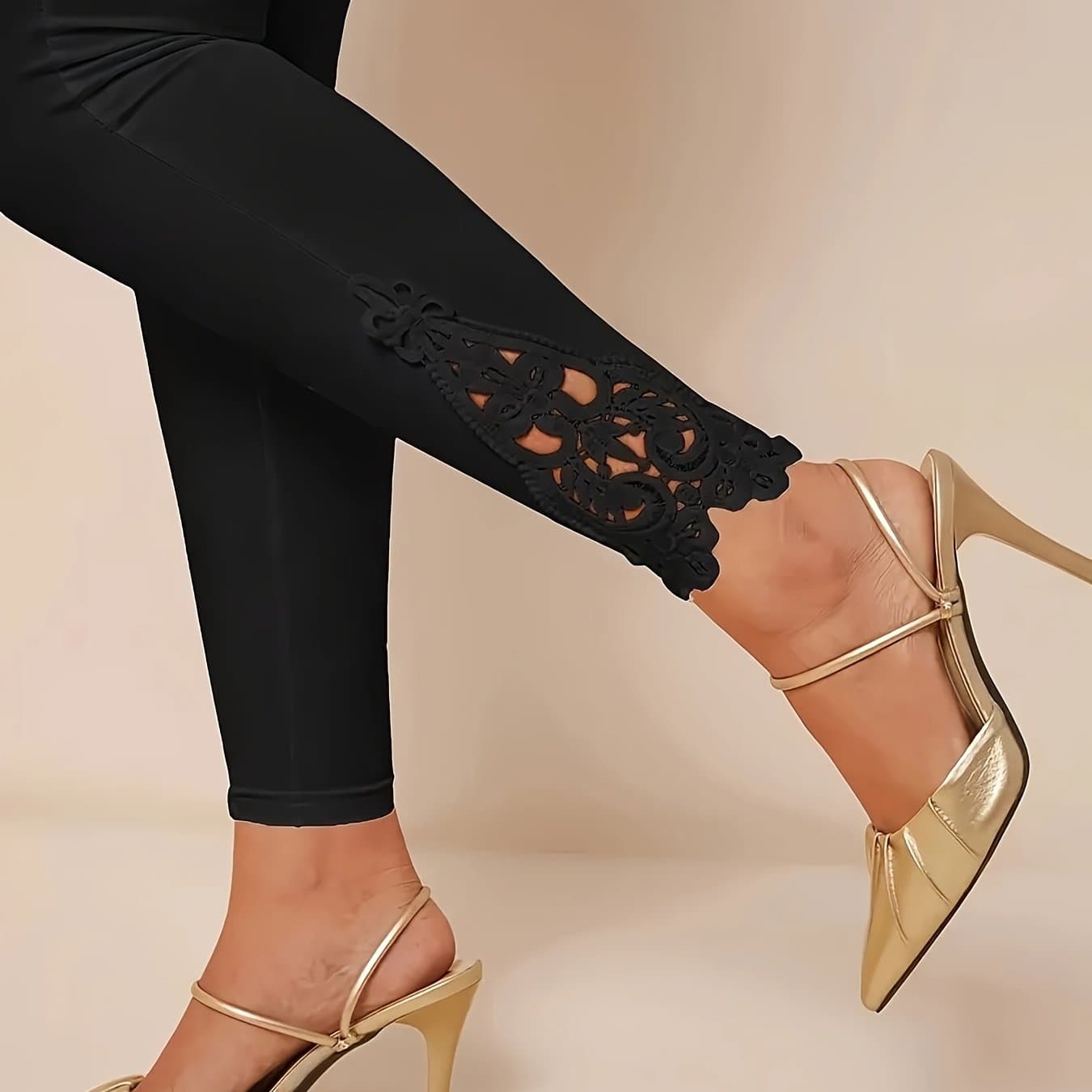 TEMU Zd260429523 Fashion Trendy Influencer Women' Elastic Waist Casual Leggings