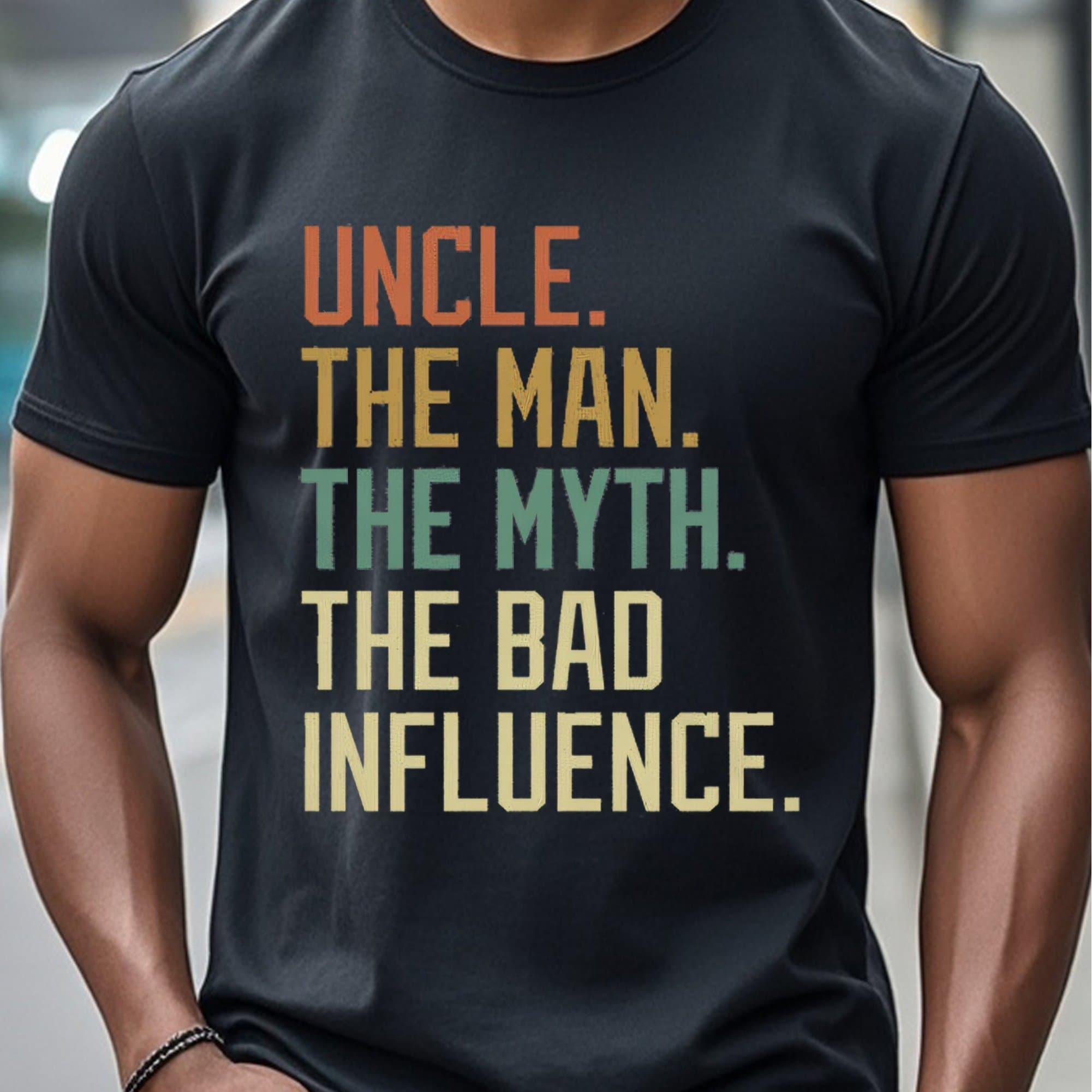 TEMU Uncle, Man, Myth, Negative , Crew Neck Casual T-shirt, , Men's T-shirt, Fun T-shirt, Soft 100%, Fitness Running Weekend Casual -shirt