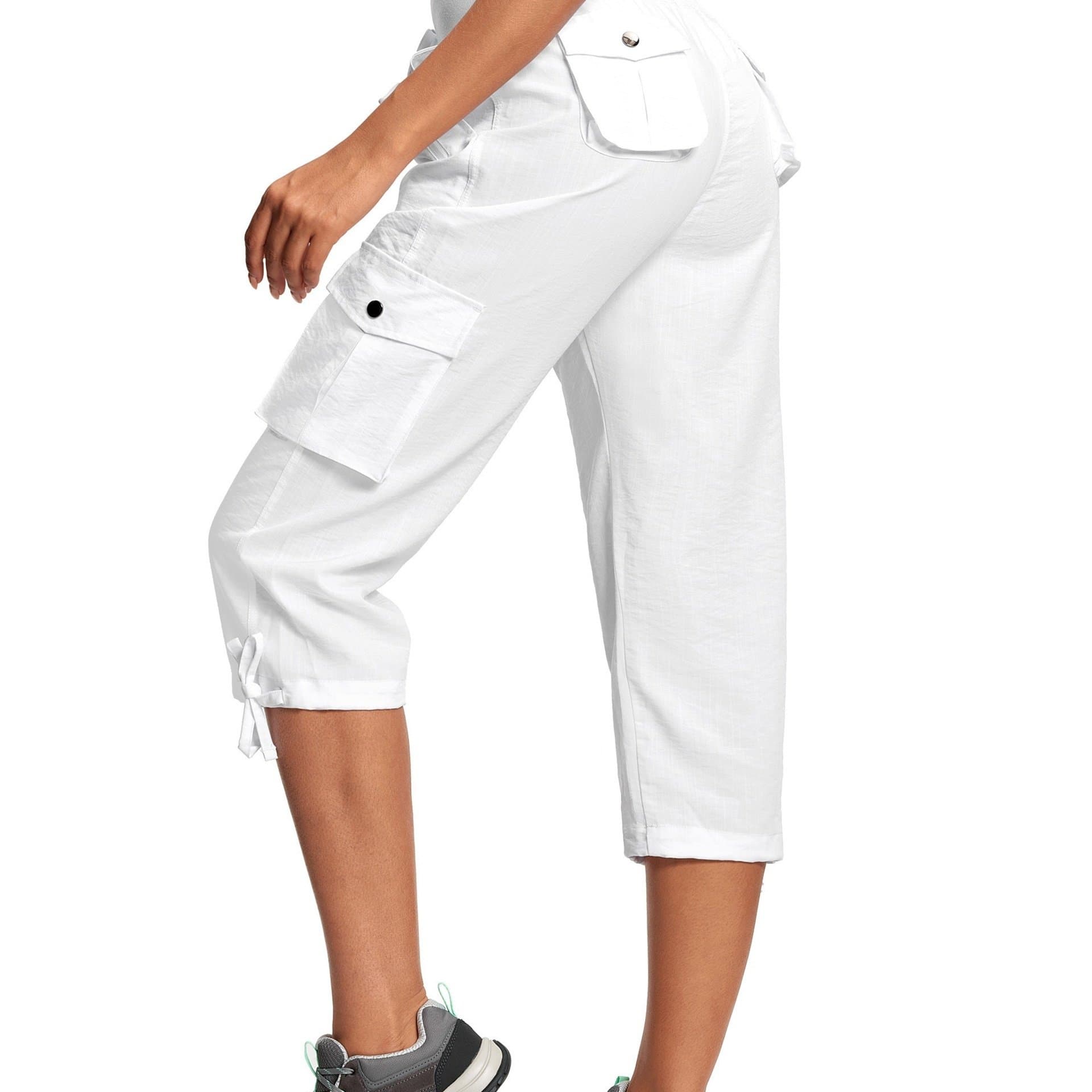 TEMU Capri Pants For Women Breathable 50+ Womens Cargo Capris For Summer With 8 Pockets For Travel Casual