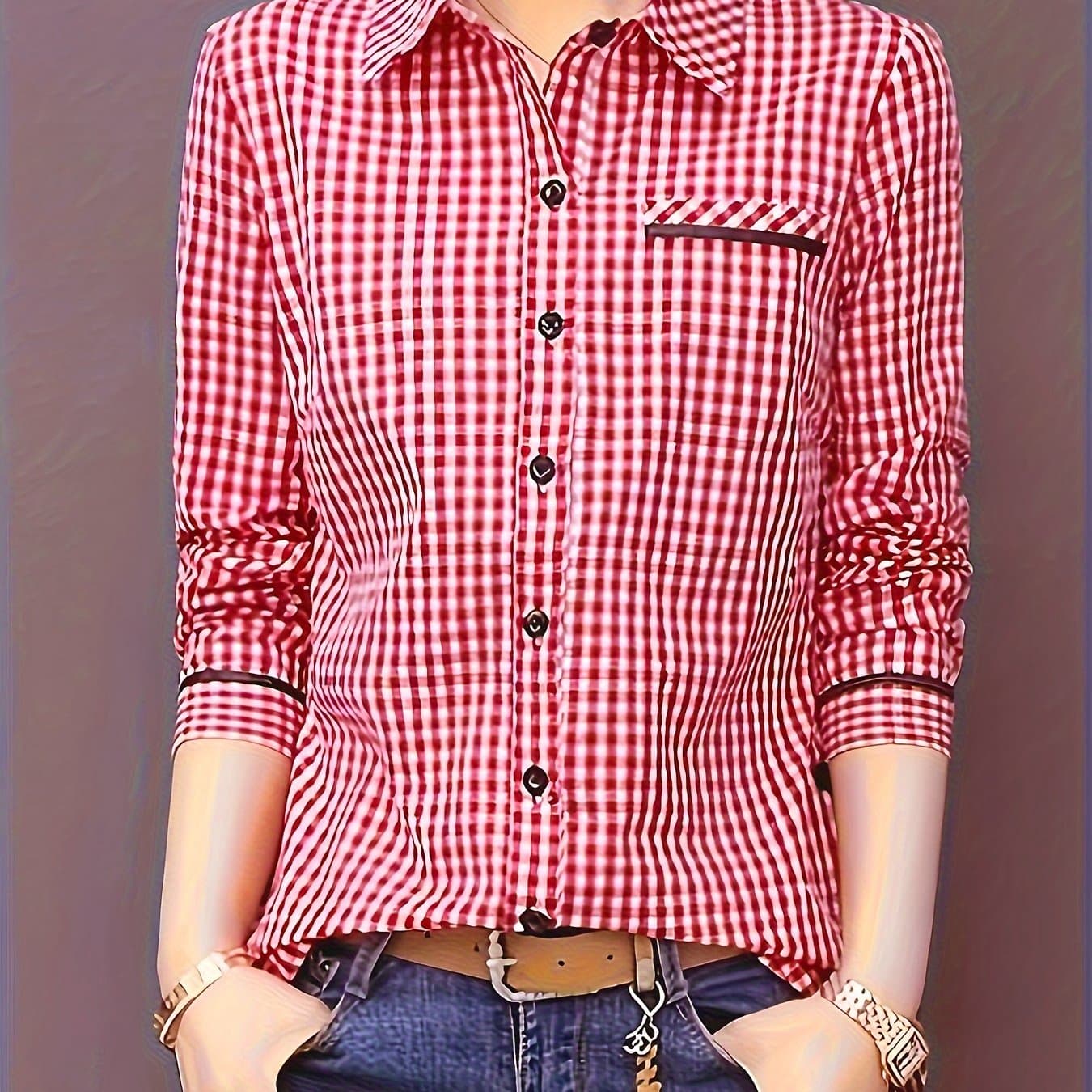 TEMU Spring/summer Fashion Long-sleeve Shirt For Women