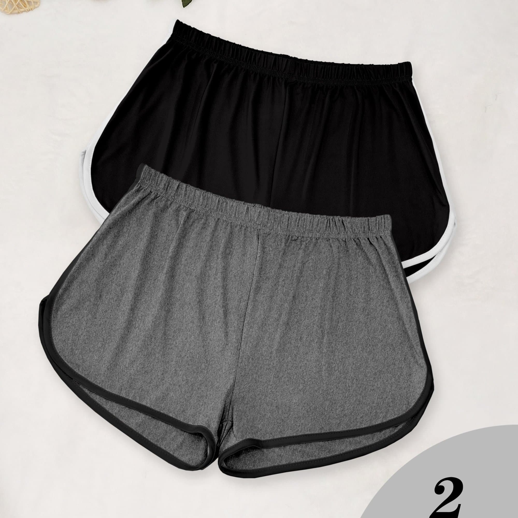 TEMU 2-pack Women's Plus Size Casual Sleep Shorts | Color , Slight Stretch Fabric,