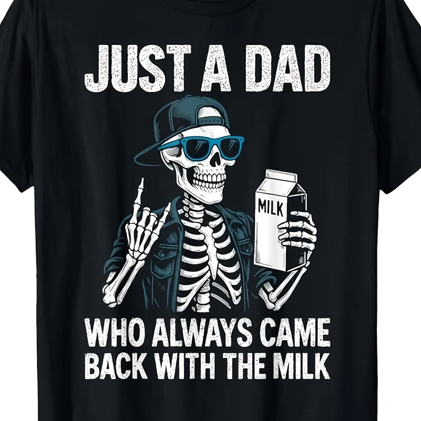 TEMU Funny " The Dad" Vintage T-shirt For Men - Milk Delivery Joke Gift Suitable For Father's Day, Comfortable Casual Fit Short Sleeve Shirt With Milk (dad Jokes Apparel)