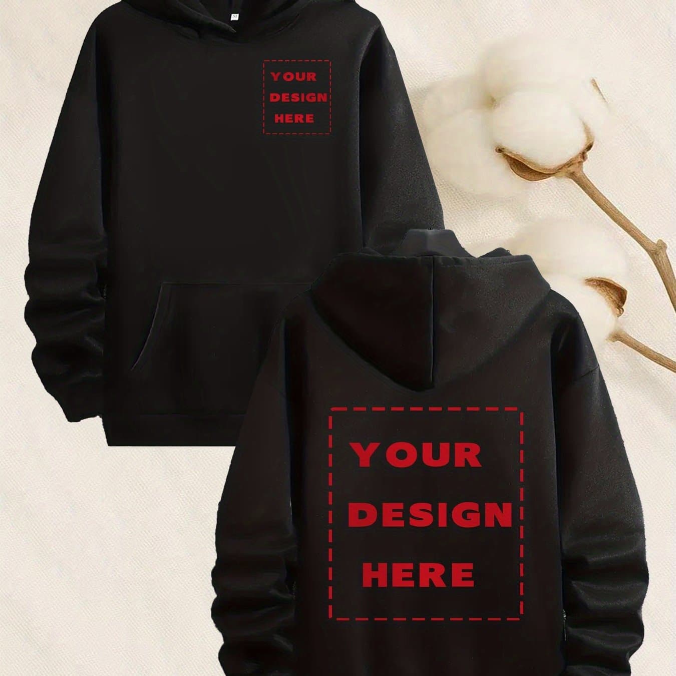 TEMU Men's Custom Letter Print Hooded Sweatshirt - Fleece-lined Pullover With Personalized Text/design, Machine Washable Hoodie For Fall/winter
