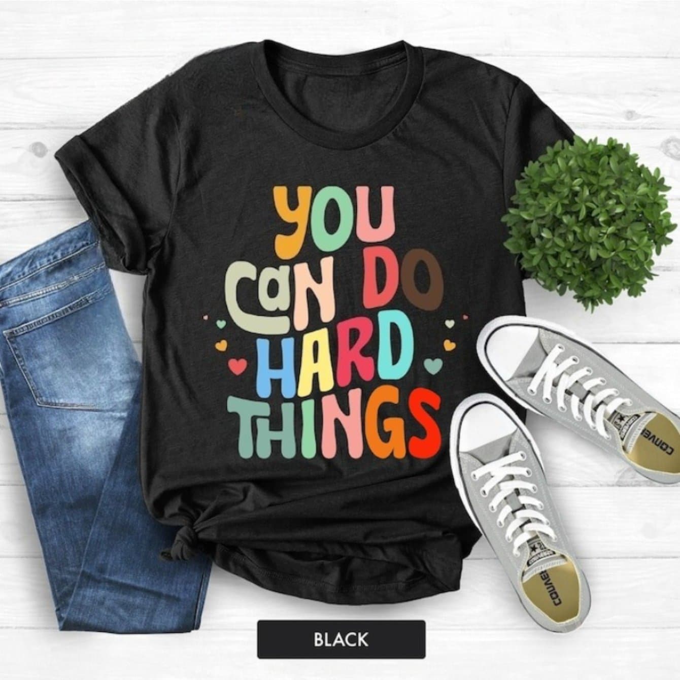 TEMU You Can Do Hard Things Teacher Shirt, Inspirational Counselor Shirt, Teacher Shirt, Teacher Appreciation- Perfect Gift For Men Or Women And , Casual Round Wear Tee