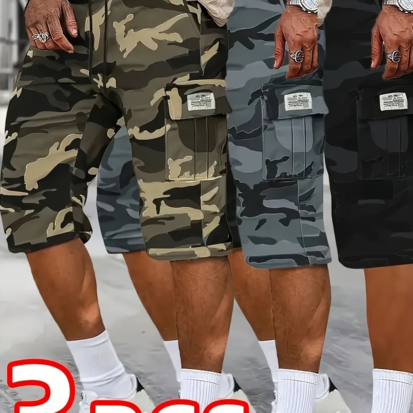 TEMU A Collection Of 3 Stylish And High-quality Camouflage Capri Pants For Men, Making Them An Gift Option