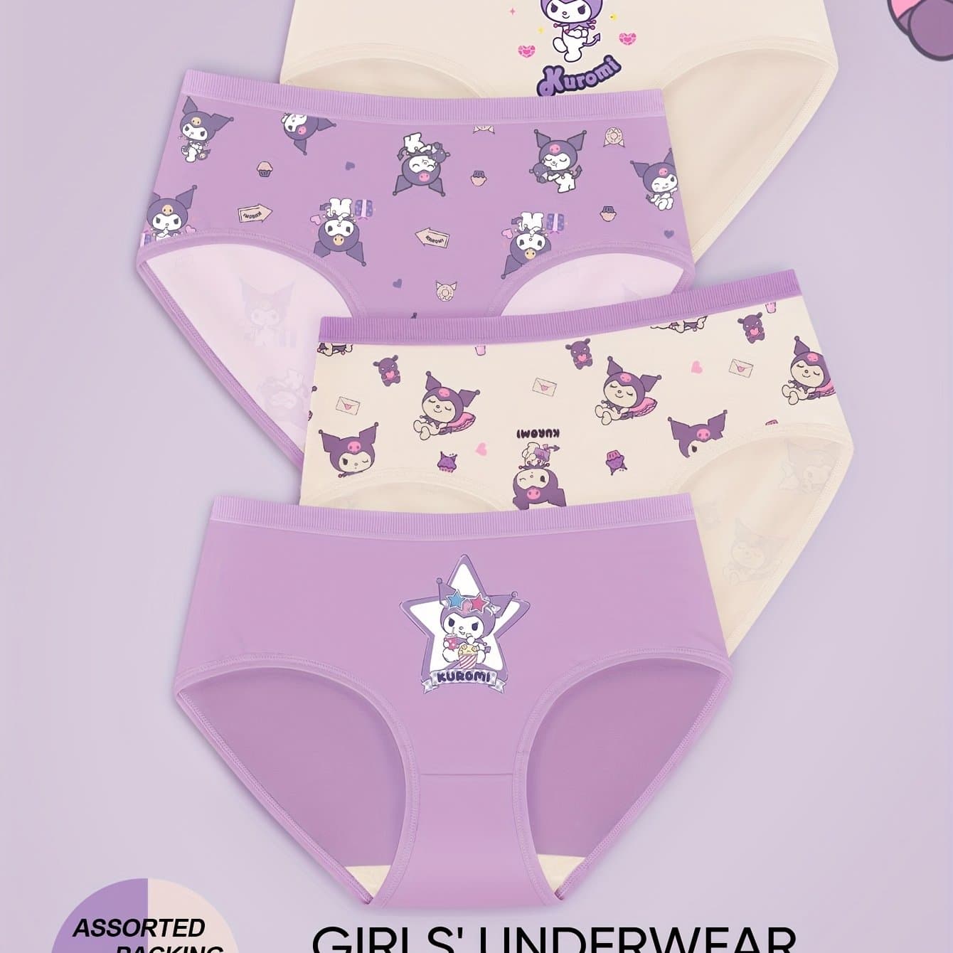 TEMU 3-pack Random Assortment, Random , Girls' Underwear, Briefs, Children's Underwear, Soft And Skin-friendly, Lightweight For Spring And Summer, Cool And Breathable