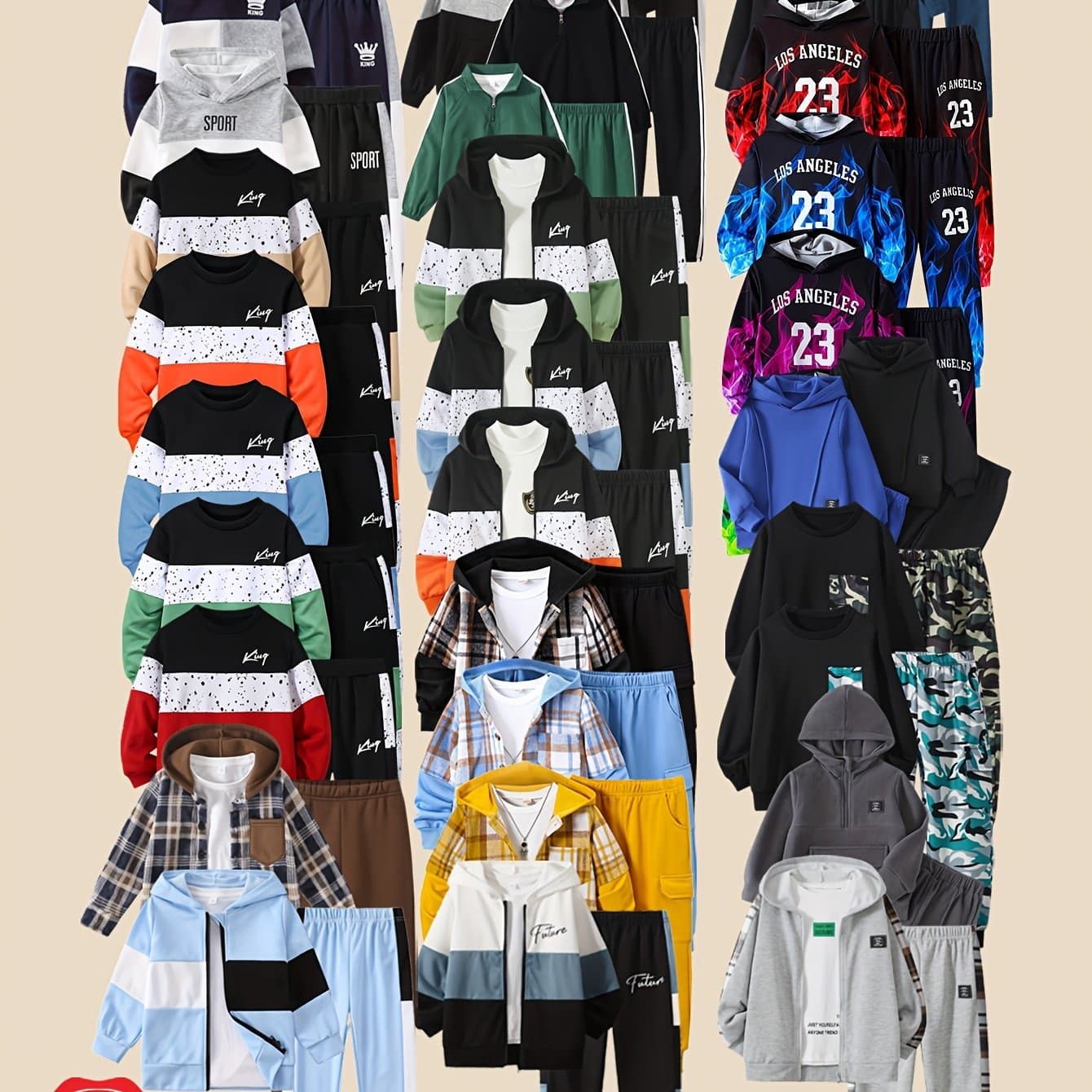 TEMU 4pcs Of Fashionable Boys' Tops And Trousers Boys' 3-14 Years Old Outfit Gift Boys' Outdoor Sports Set 2 Sets Please Do Not Purchase Mind, For Outdoor