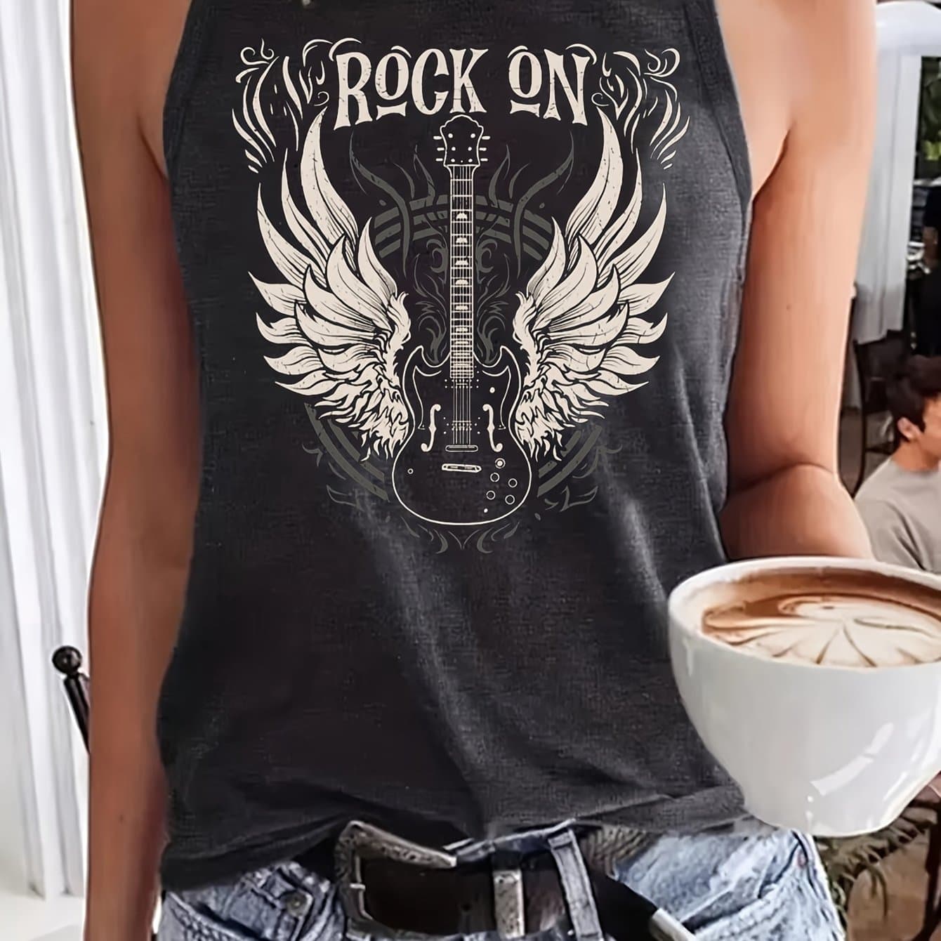 TEMU 2024 European And Printed Round Neck Tank Top