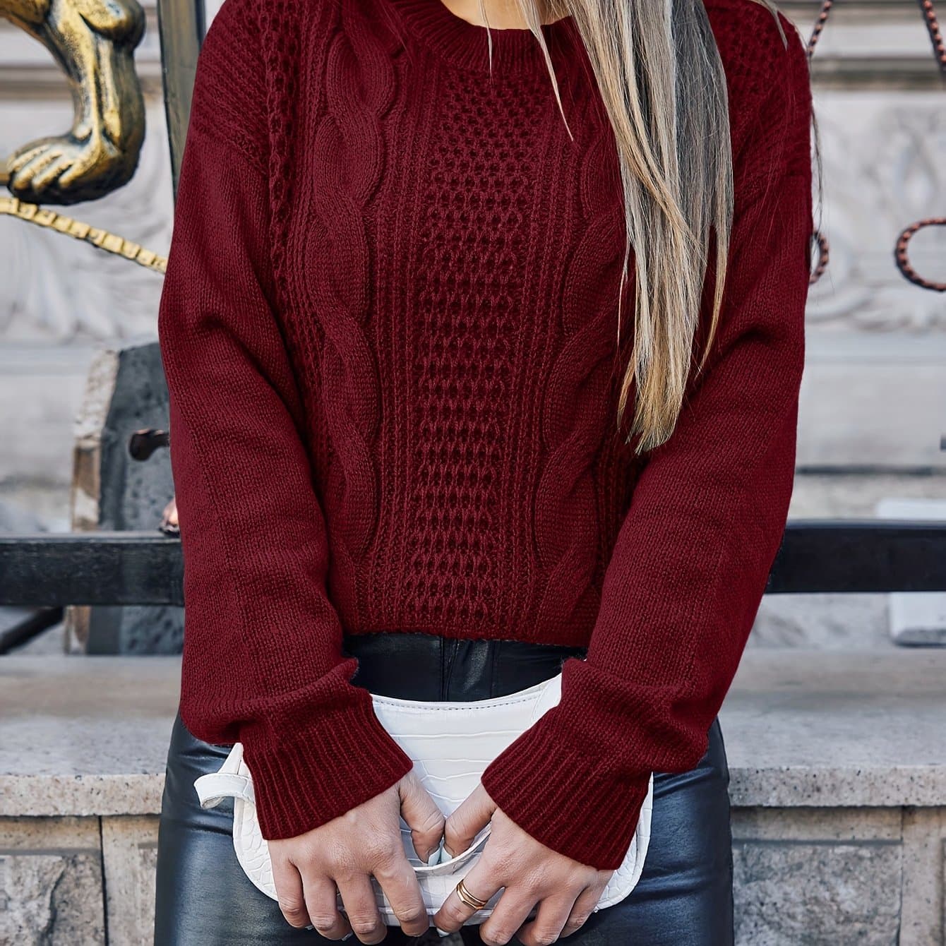 TEMU Chunky Drop Shoulder Sweater