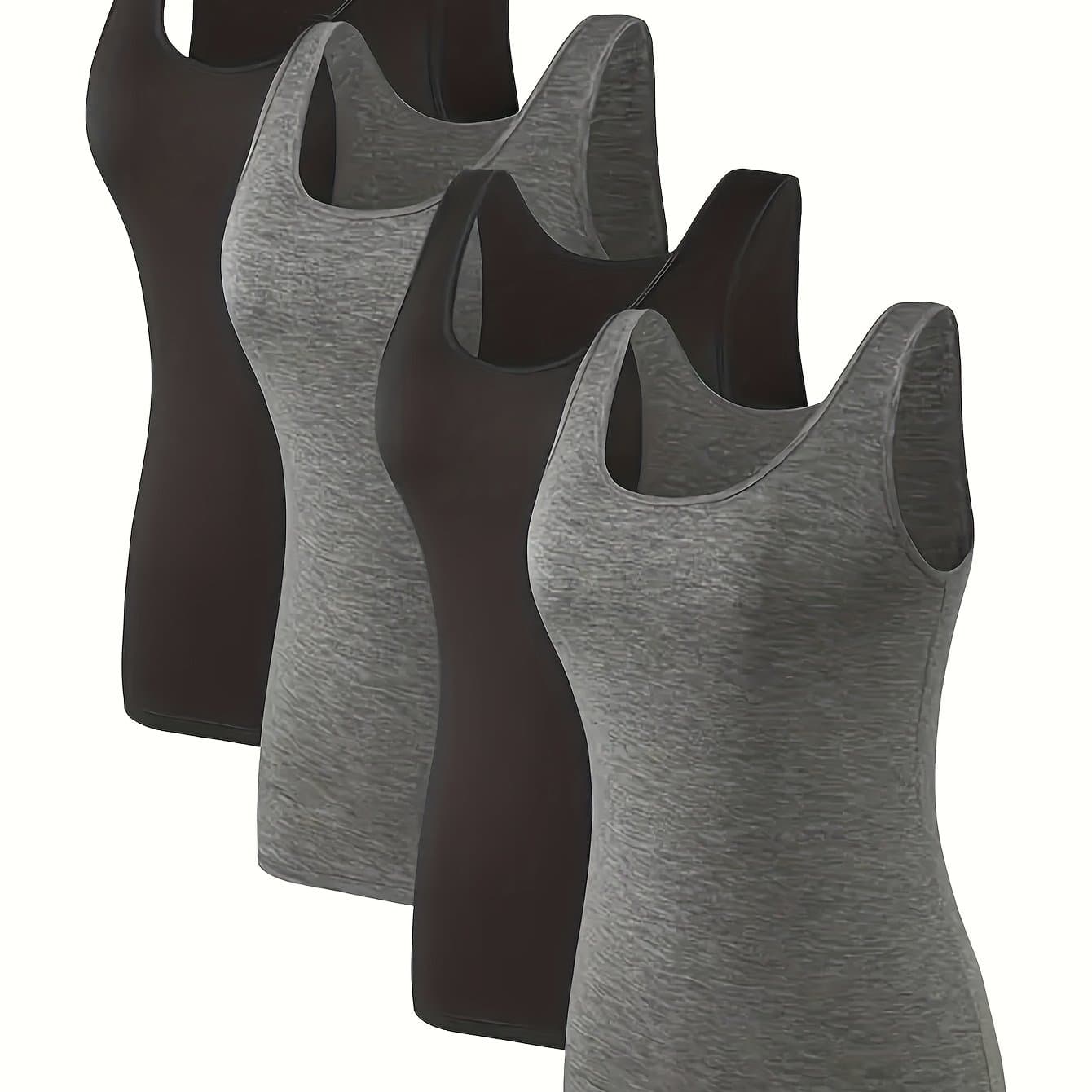 TEMU Plus Size Casual Vest 4-pack, Sports Vest Multi-pack