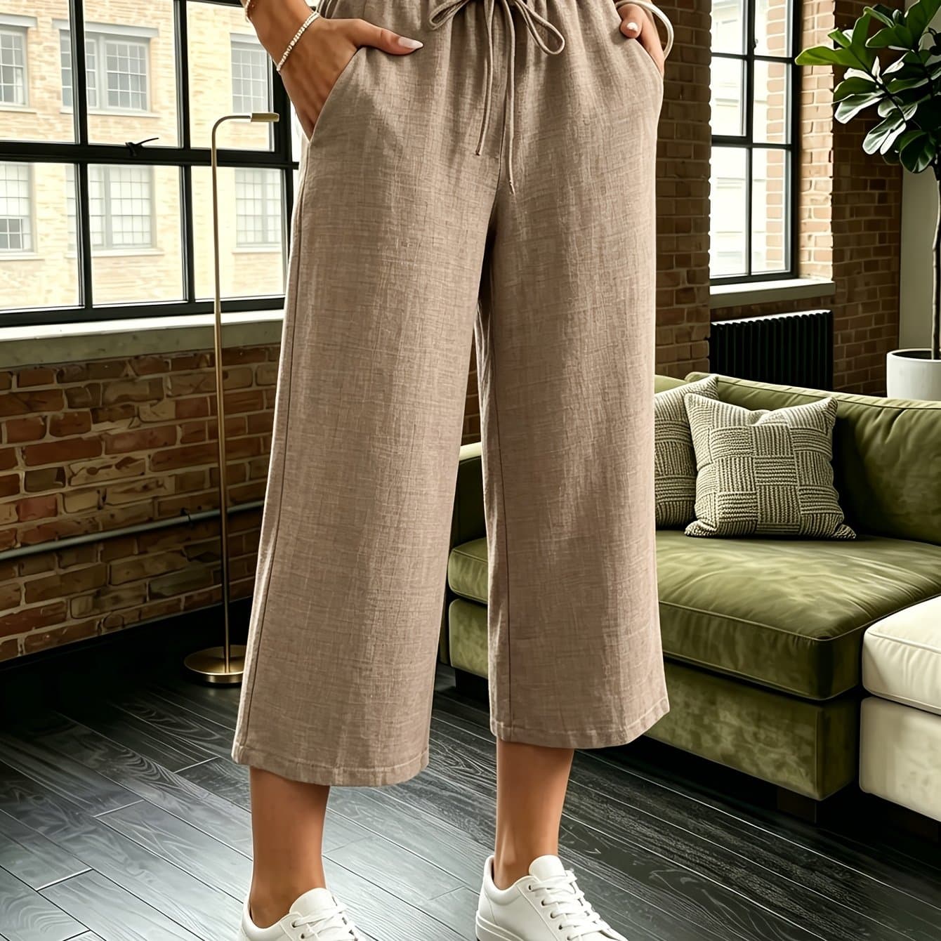 TEMU 1pc Women's European/ S Capri Pants, Women's Casual Compression Pants, Outerwear Capri Leggings