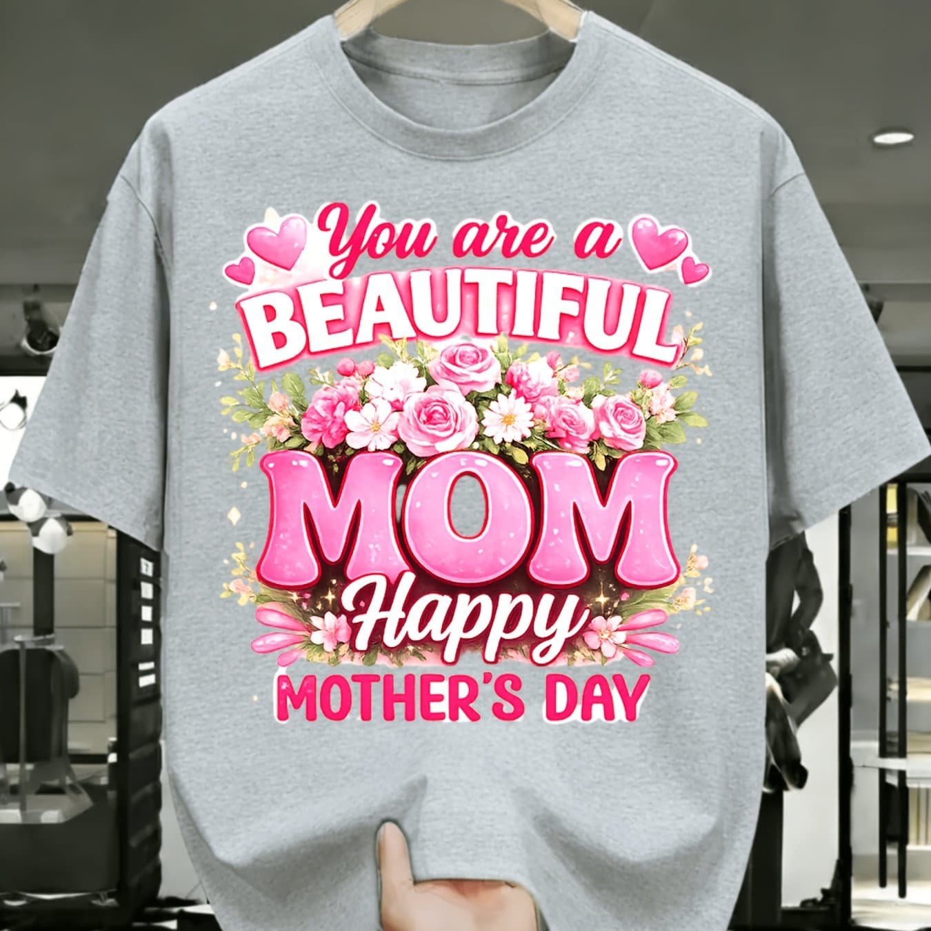 TEMU This T-shirt Features A And 'you Are A Beautiful Mom, Happy '. This Casual Crew Neck Short-sleeved T-shirt Is An To Mothers. Sui_cro Funny Graphic Tees