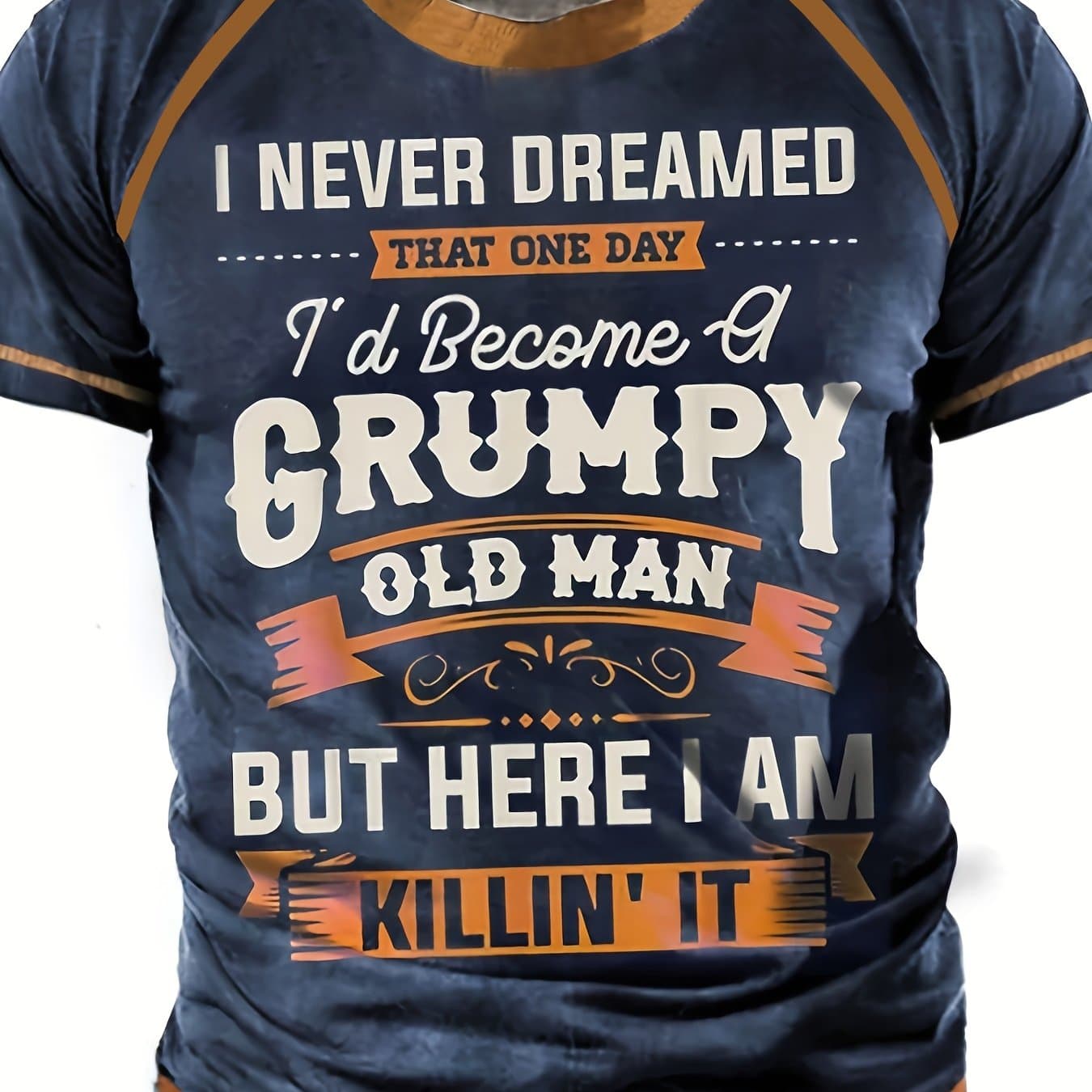 TEMU Men's Unisex T Shirt Tee Slogan T Shirts Letter Graphic Prints Crew-neck Blue 3d Print Outdoor Street Short Sleeve Print Clothing Apparel Sports Designer Casual Big And Tall