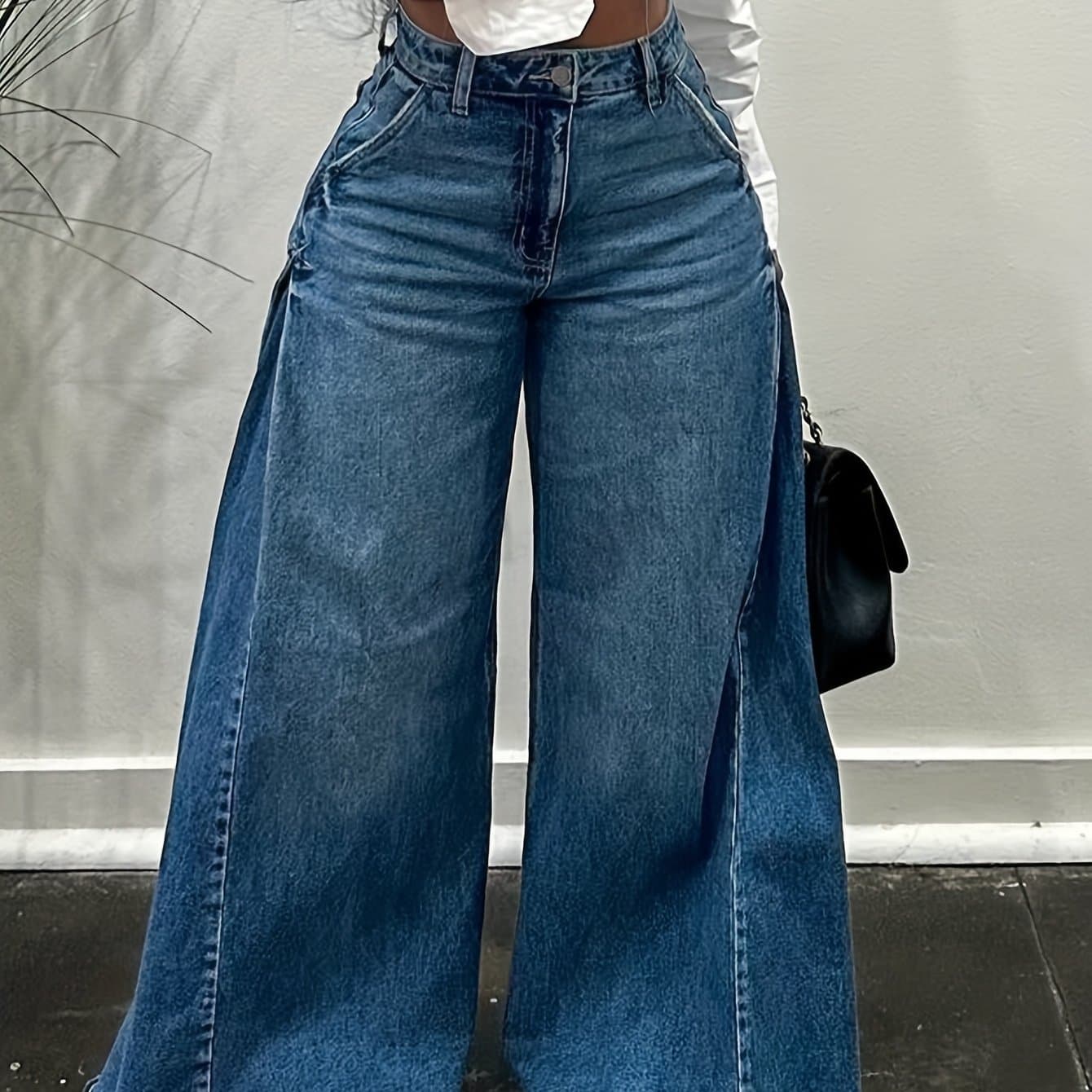 TEMU Loose-fitting Flared Jeans For Women