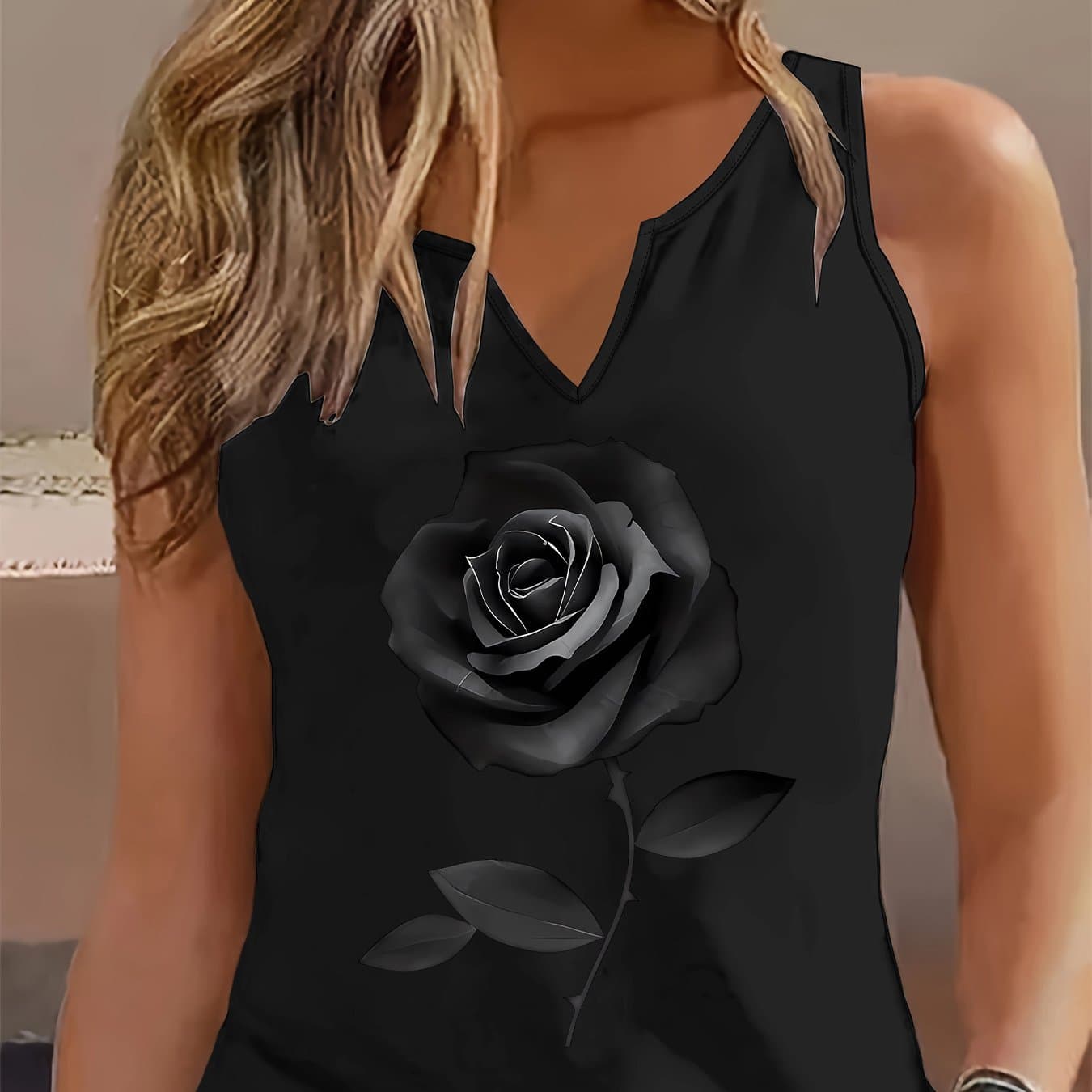 TEMU Graphic Print Tank Top, Sleeveless Casual Top For Summer And Spring, Women's Clothing thumbnail 4