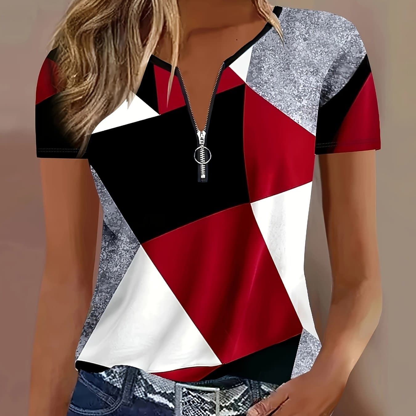 TEMU Women's Short Sleeve Summer Print T-shirt