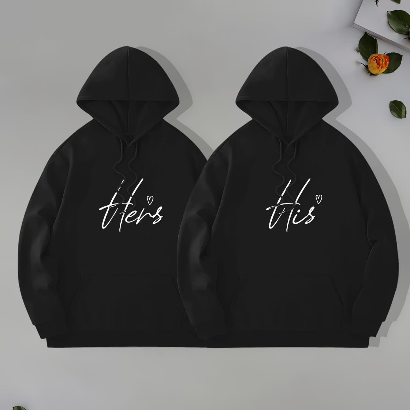 TEMU His And Hers 2pcs Valentine's Day Gift Set Hoodie With Sweatshirt