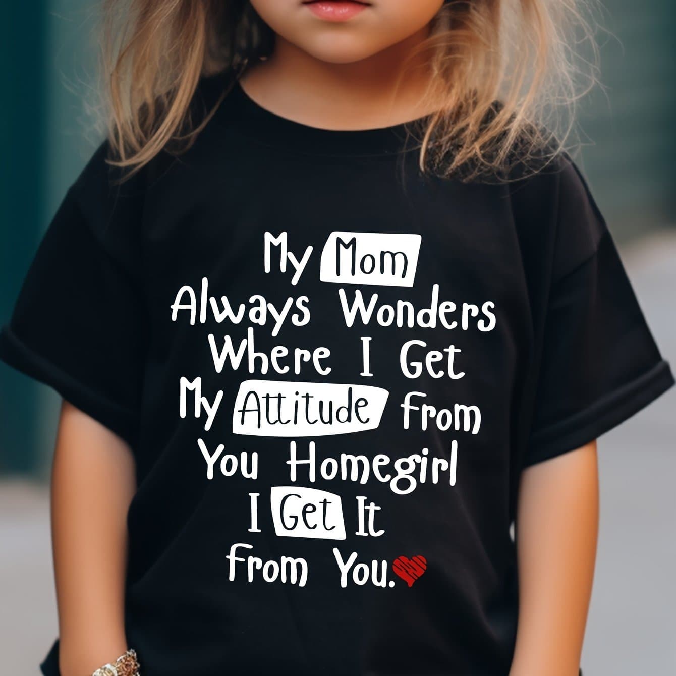 TEMU Cotton Short Sleeve Girl Where I Get I Letter Print Soft Fashion Round Neck T-shirt