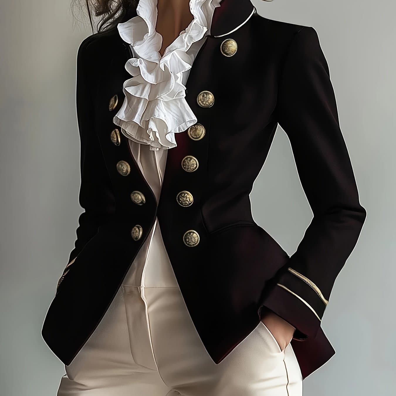 TEMU Fashion Elegant Easy Temperament Vintage Solid Color Suit Jacket Coat