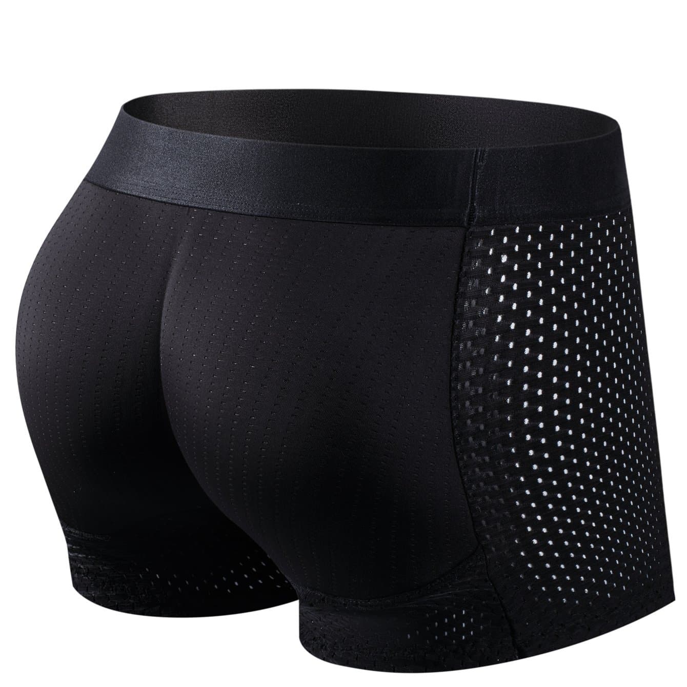 TEMU 1pc Jockmail Hip Padded Boxer Briefs Hip Lifting Men's Underwear Fashion Fake Shaping Trunks Breathable Mesh Underpants