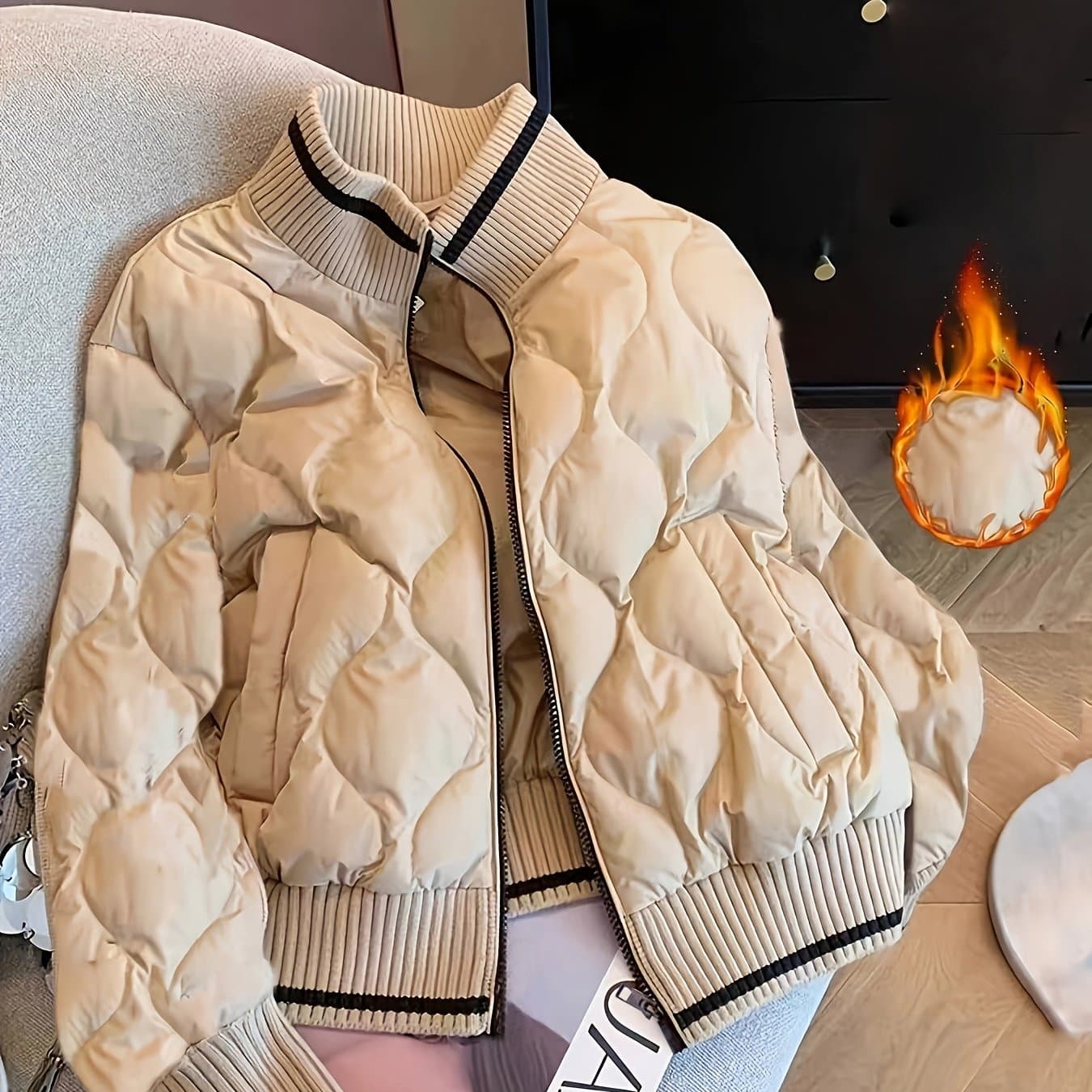 TEMU Ladies' Elegant And Fashionable Padded Coat
