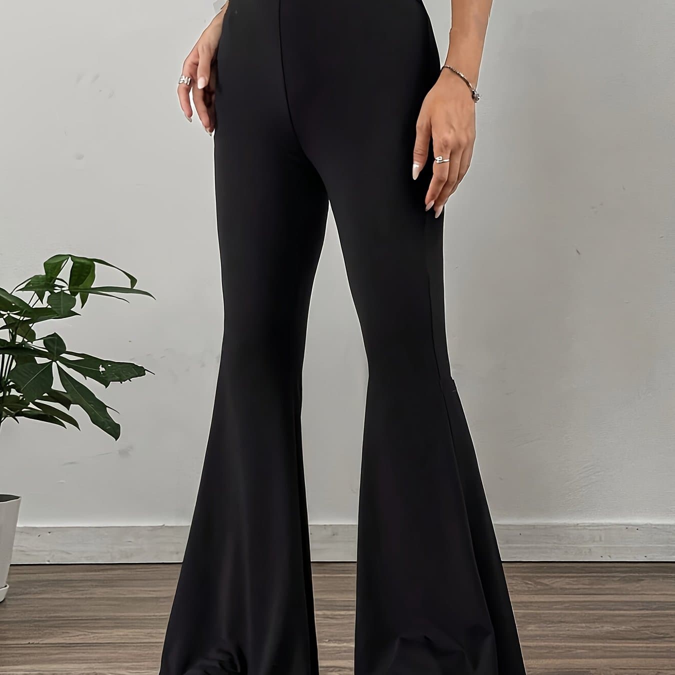 TEMU Women's Black Flare Pants