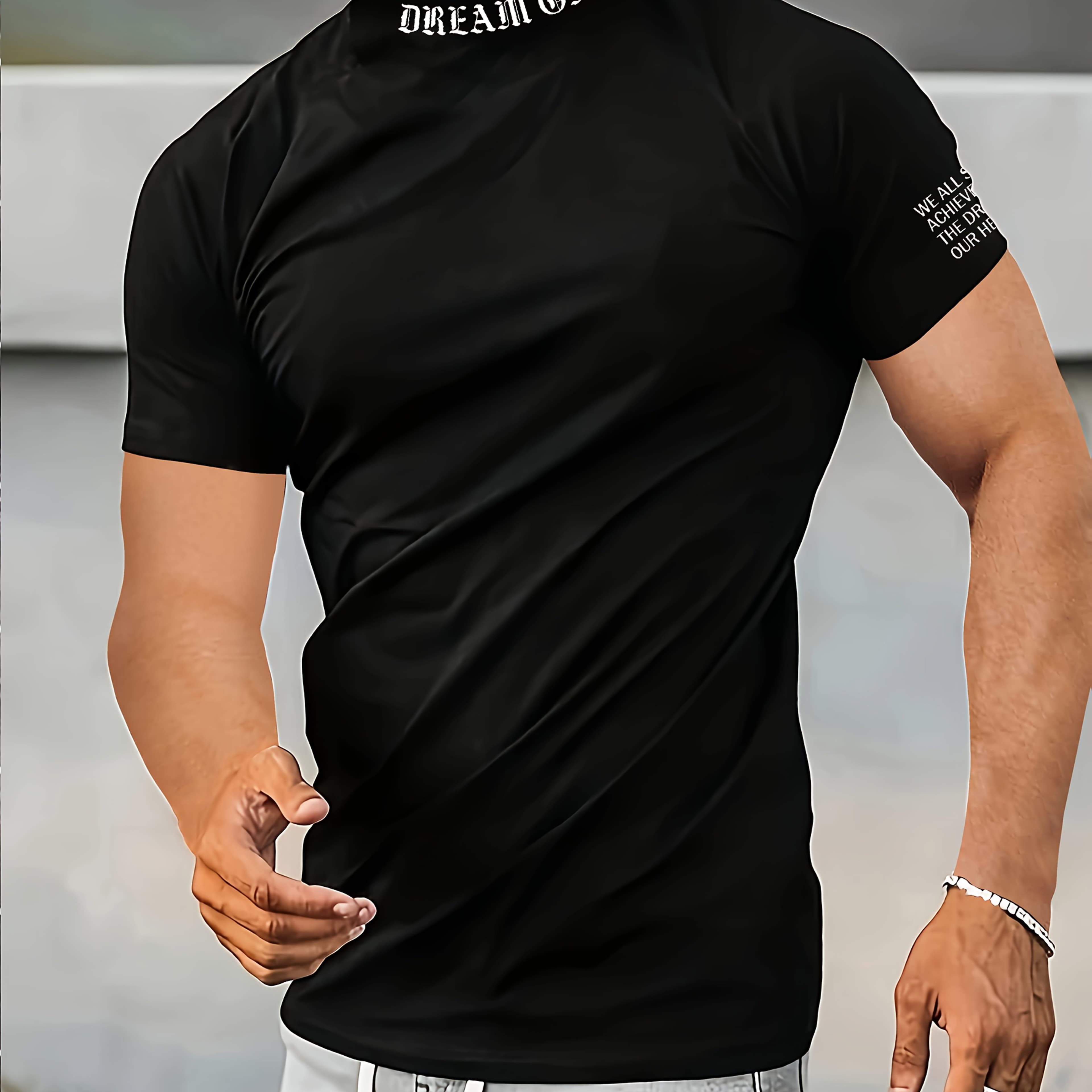 TEMU Men's Casual Comfortable Printed Short-sleeve T-shirt, Suitable For Leisure , Holidays, Sports , And Daily Wear. 100% Polyester, Machine Washable Dry . Xt7253