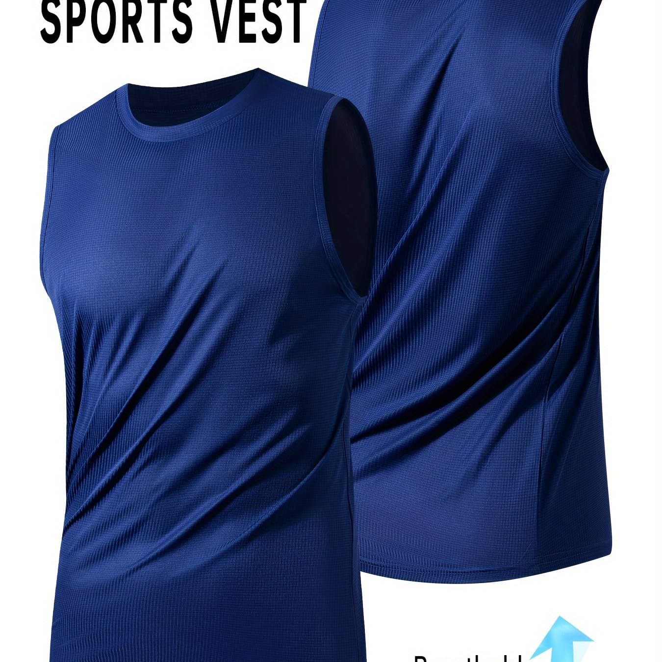 TEMU Men's Athletic Vest Quick-dry Breathable Running Fashion Casual Quick-dry T-shirt Thin Moisture-wicking