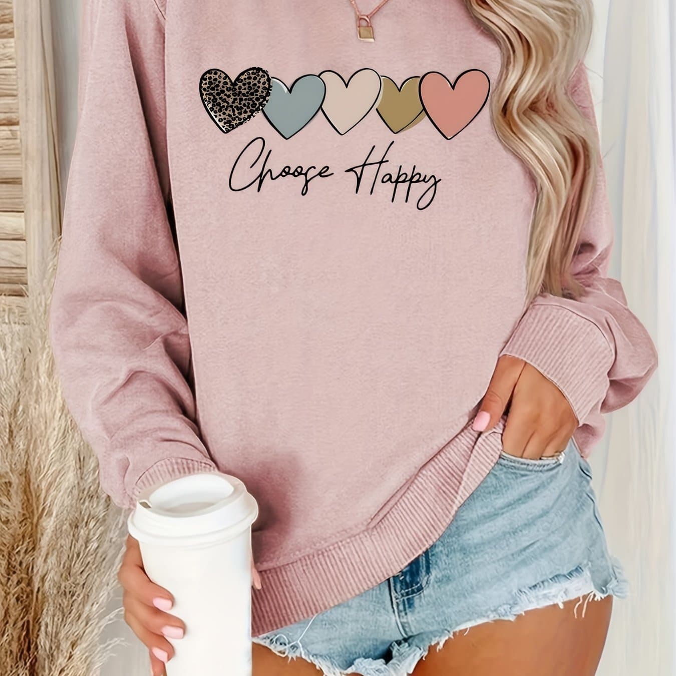 TEMU Letter Print Sweatshirt, Crew Neck Casual Sweatshirt For Fall And Spring, Women's Clothing thumbnail 2