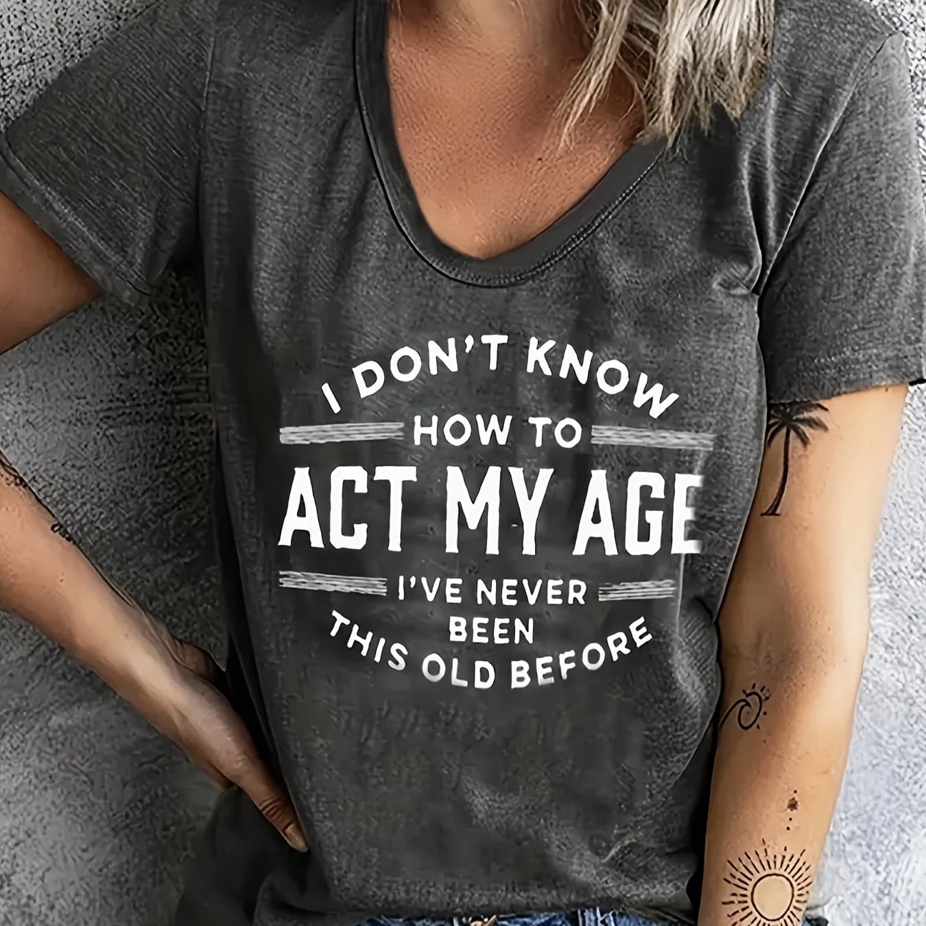TEMU Letter Print Crew Neck T-shirt, Casual Short Sleeve T-shirt For Summer, Women's Clothing