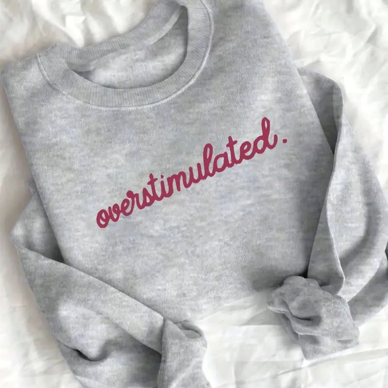 TEMU 1pc Women's Casual Round-neck Pullover Sweater With Long Sleeves, Suitable For Autumn/ Winter Wear, Gray Y Sweater, Featuring Overstimulating Print Patterns.