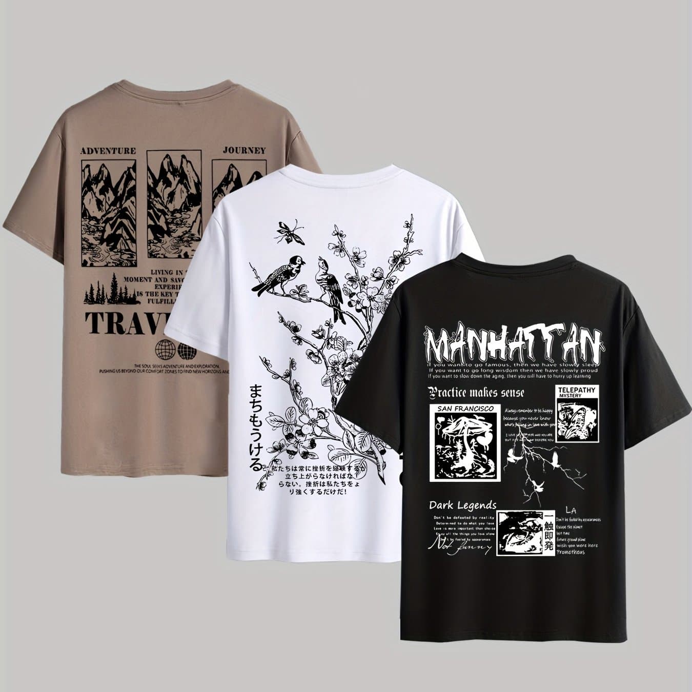 TEMU Men's Fashion Letter Print T-shirt, Summer Casual Short Sleeve T-shirt