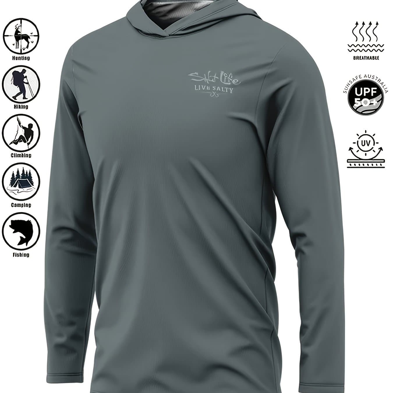 TEMU Fishing Hoodie Men Clothes Summer Breathable Long Sleeve Fishing Jersey Camouflage Fishing Shirts