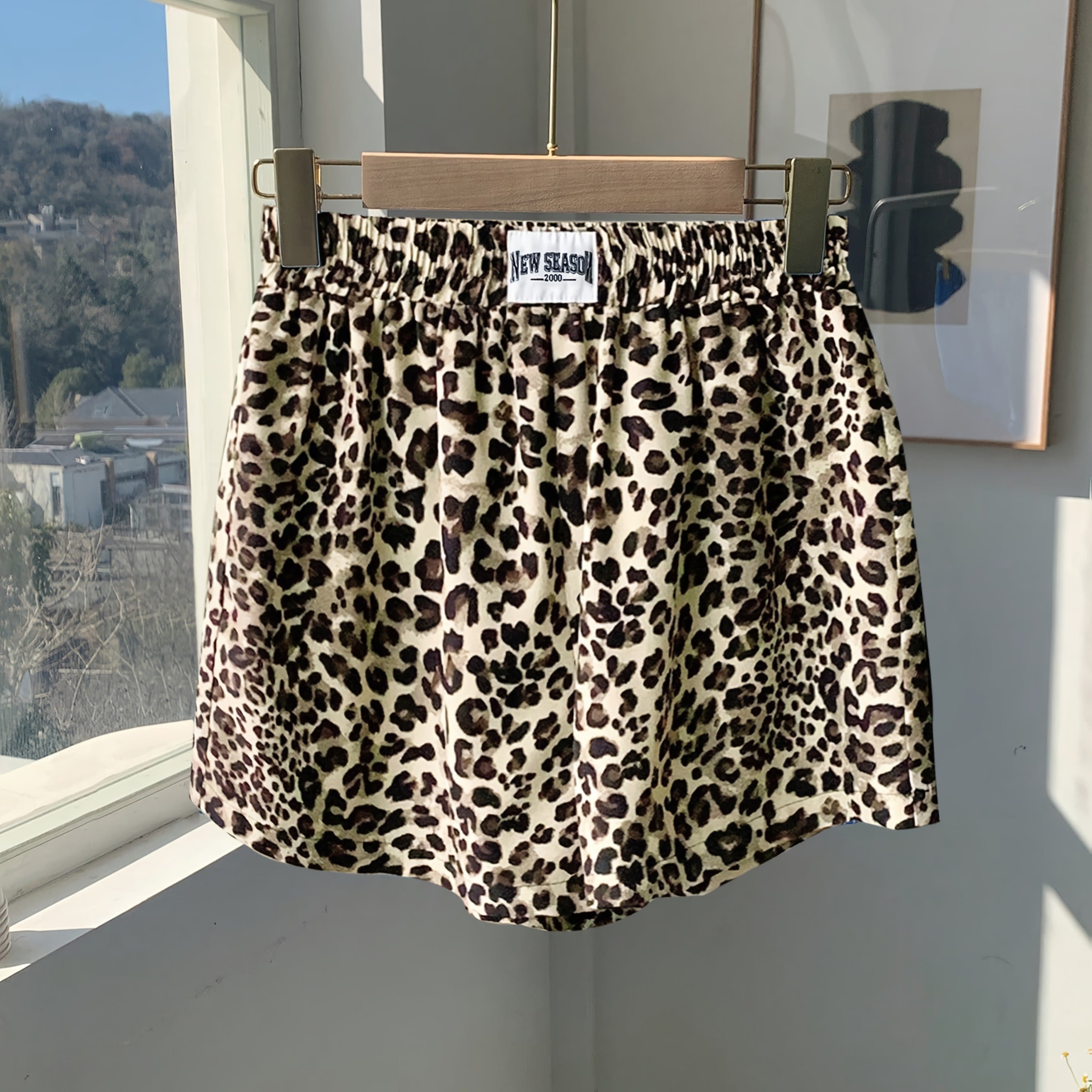 TEMU Women's Fashion Loose Casual Leopard Print Shorts