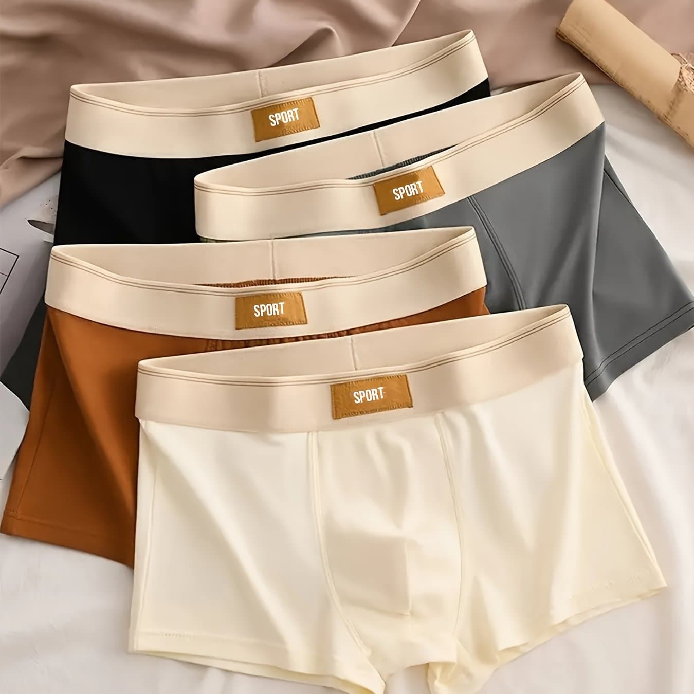 TEMU 3 Men's Underwear, Casual Boxer Briefs Shorts, Breathable Comfortable Elastic Boxer Briefs Sports Shorts, 3pcs Breathable Soft Men's Boxer Briefs, Elastic And Comfortable, Very Suitable For
