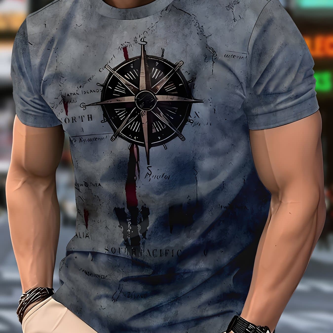 TEMU Men's Casual Fashion Print T-shirt