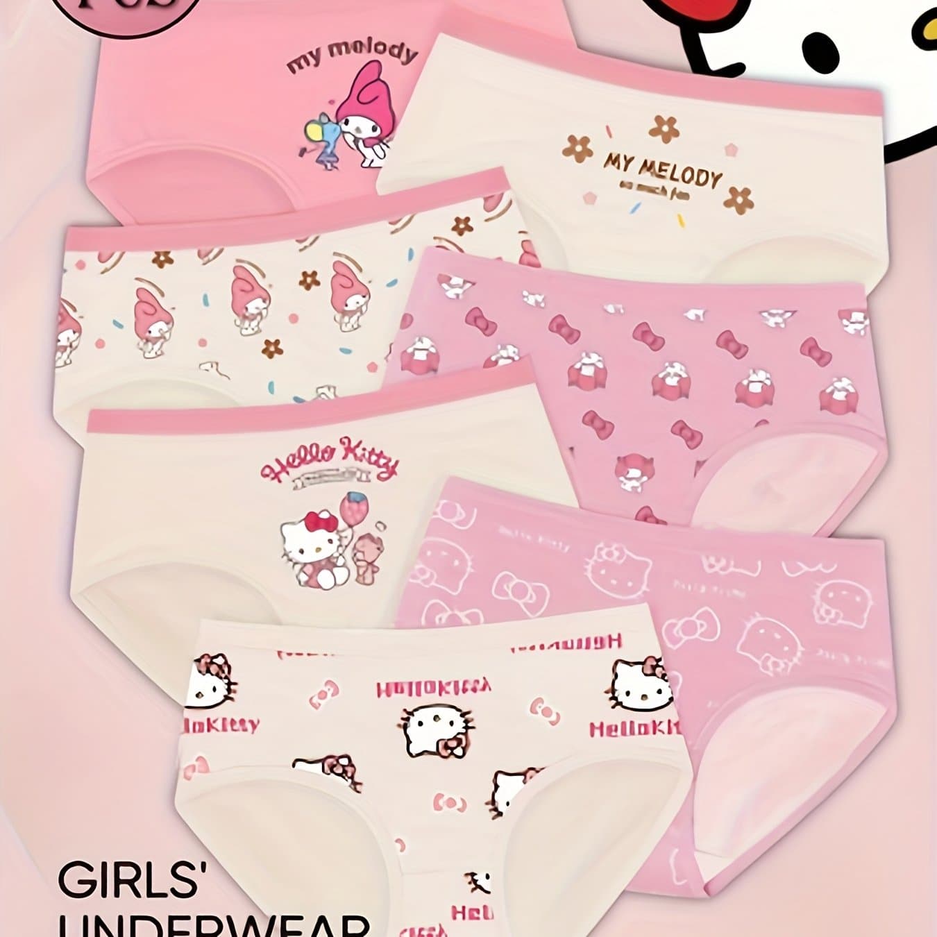 TEMU 7-pack Girls' Underwear, Briefs, Children's Underwear, Soft And Snug, Lightweight For Spring And Summer, Cool And Breathable